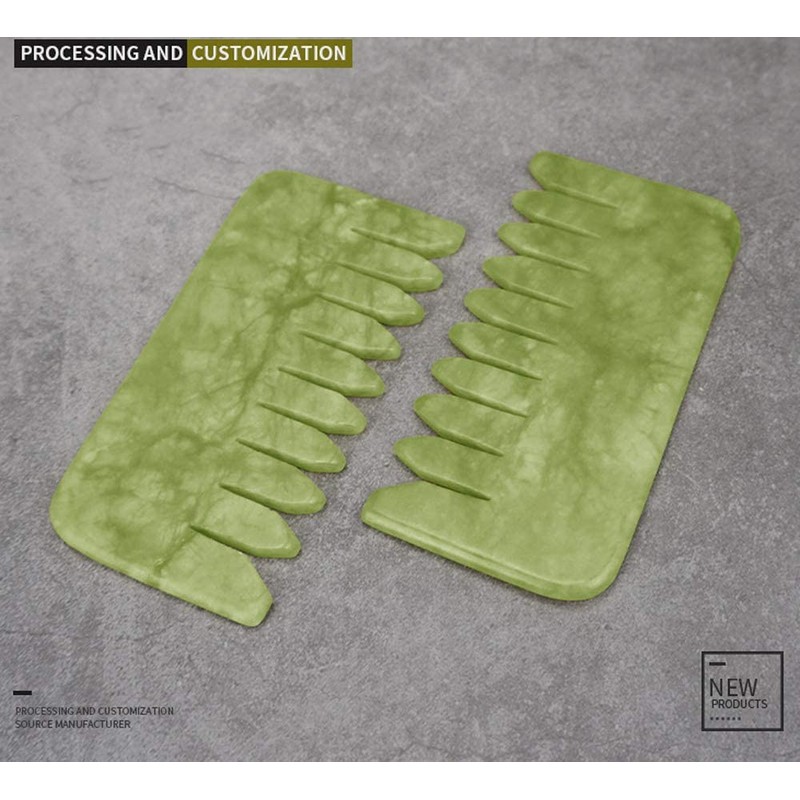 Multipurpose Jade Green Handmade Massage Comb Full Relaxing Massage Scalp