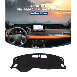 BIBLOZ Dash Cover for Mitsubishi Outlander ES/SE/SEL/PHEV 2022-2025 2026 Accessories Black Flannel Dashboard Cover Mat Car Dashboard UV Sun (Not for Outlander Sport)