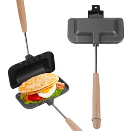 sailupxinyuan 4w1h Sandwich Maker, Double-Sided Sandwich Baking Pan with Removable Handle, Non Stick Breakfast Sandwich Maker Grill Pan for Breakfast Pancakes, Omelets, Frittatas, Bread and Toast