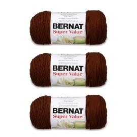 Bernat Super Value Walnut Yarn - 3 Pack of 198g/7oz - Acrylic - 4 Medium (Worsted) - 426 Yards - Knitting/Crochet