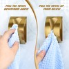 Boao 4 Pcs Self Adhesive Towel Hook Holder Grabber Stainless