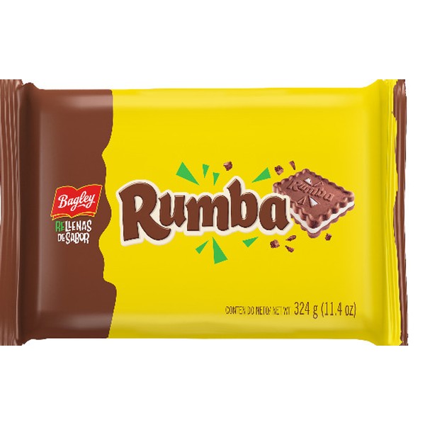Bagley Rumba Sandwich Cookies with Chocolate and Coconut Cream Original Flavor, 324 g / 11.4 oz tripack