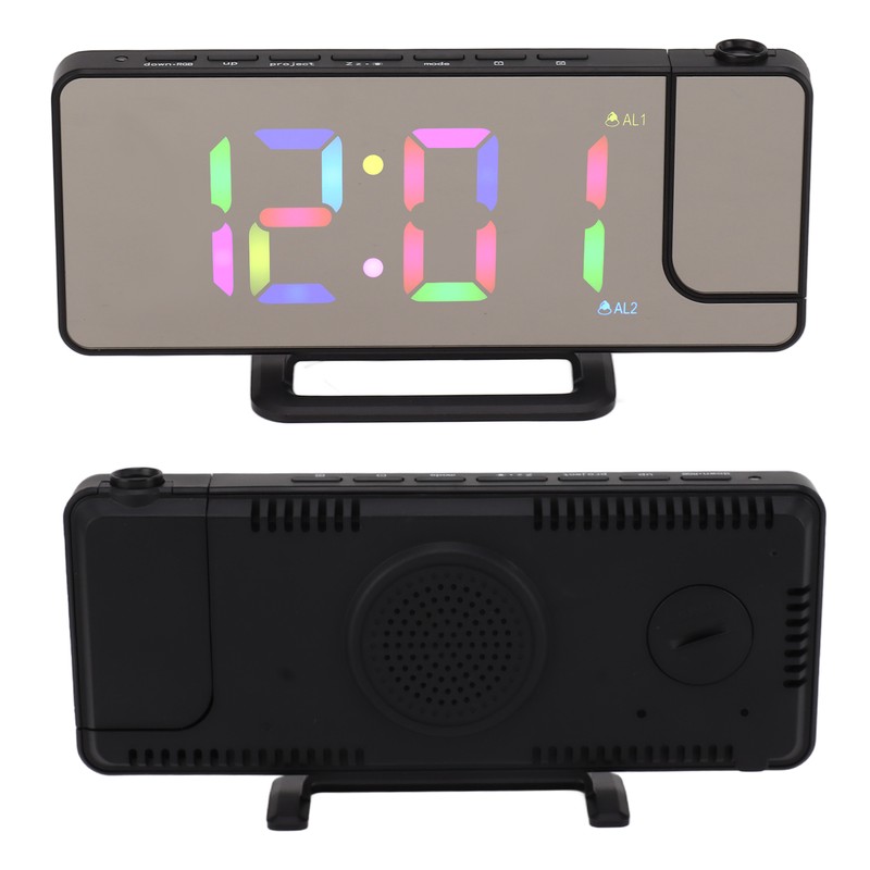Digital Clock RGB LED Large Screen Mirror Projection Multifunctional Table