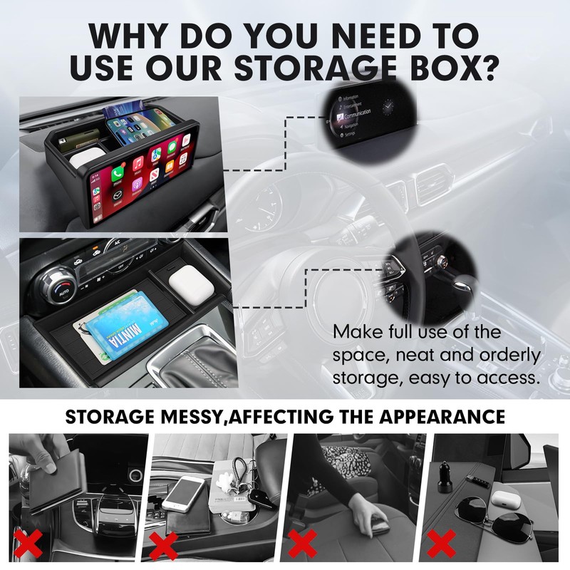 Autorder Center Console Front Organizer & Dashboard Organizer for 2022-2025