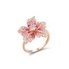 Santuzza 925 Sterling Silver Lily Ring Pink Sapphire Cubic Zirconia