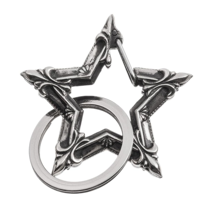 ArtemisClassic Classic Star Carabiner Keychain, Keyring, ACK0052, Silver Accessories, Men's,