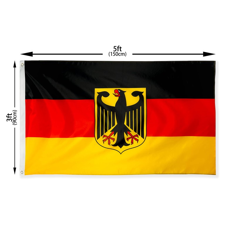 DANF Germany Eagle Flag 3x5 Ft Thick Polyester, Fade Resistant,