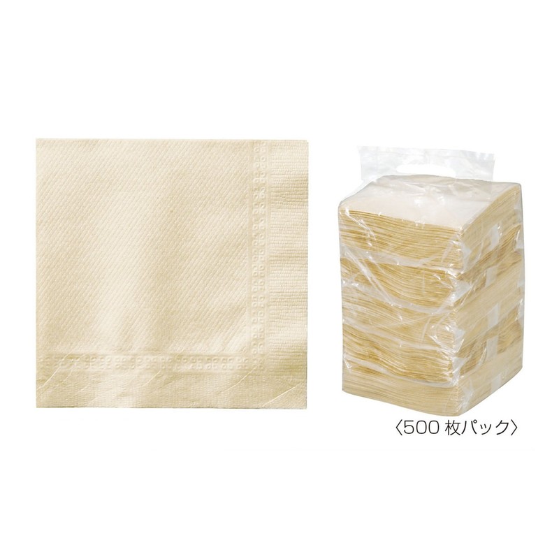 Daikoku Kogyo 4 Fold Napkins, Unbleached, 9.8 x 9.8 inches