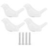 Tissting 4 Pack Bird Shape Ceramic Knobs, Elegant Bird Shape