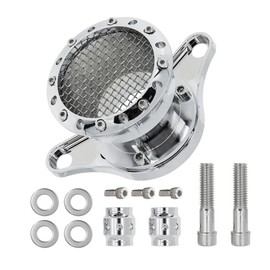 Baceyong Motorcycle Air Filter, Motorcycle Air Filter Intake System Kits, Compatible with Ha-rley Sportster Irons 883 XL883 XL1200 Forty Eight 48 Seventy Two 72 1991-2016, Chrome Silver