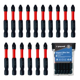 PH2 Magnetic Impact Driver Bits, Impact Duty Pozi-Drive Screwdrive S2 Steel Screwdriver Bit Set (15pcs 50mm)