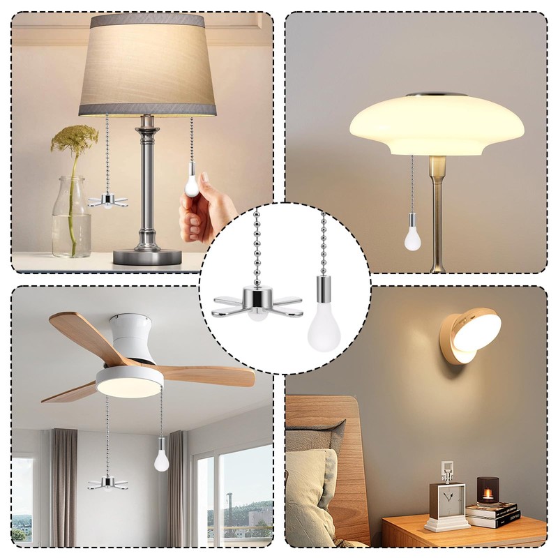 ExcellaElite 2 Pcs Bathroom Light Pull Cord Light Pull Cord