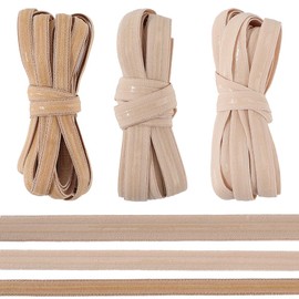 GORGECRAFT 3 Rolls 11Ms Non-Slip Elastic Band Gripper Tape Ribbon Roll with Rubber 10mm 12mm 15mm Wide Stretch Strap Fibre Webbing for Sewing Crafting DIY Headband Garments Sports Wig Hats Bags