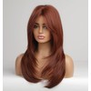 VEBONNY VEBONNY-235 Short Copper Red Bob Wig with Bangs, Synthetic