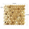 Blujellyfish Hexagon Gold Backsplash Tiles Metal Mosaic Tile Stainless Steel