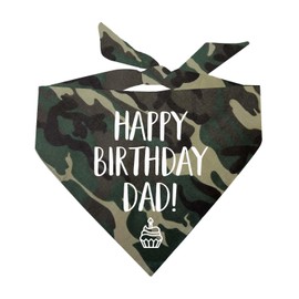 Happy Birthday Dad! Dog Bandana (Camo, OS 171)