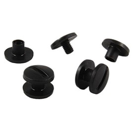 Plastic Book Screws | Black or White | Choice of Sizes | Pack of 20, 50, 100 or 1000 | Plastic Screw Rivets | For Notebooks, Albums, Cards, Folders etc. / Black, 7 mm, Pack of 20