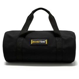 Suaetiai 14 Inch Small Tool Bags for Men, Wide Mouth Zipper Tool Storage Bag, Large Capacity Canvas Tool Tote Bag, Multi-Function Tool bag for Storage Wrenches, Screwdrivers, Repair Tools (Black)