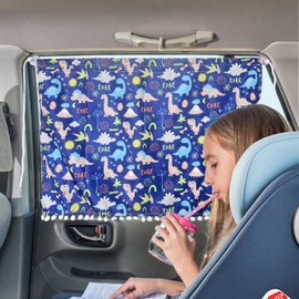 Aufisi Sun Protection Car Baby Pack of 2 63 x 49 cm Sun Visor Car Side Window with 2 Suction Cups, Suitable for Family Travel, Pattern 2