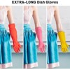 ThxToms Rubber Dishwashing Cleaning Gloves (2-Pair) - Fleece Lined, Reusable,