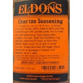Chorizo Fresh Sausage Seasoning 7.5 Oz. Bag Seasons 12.5 Lbs. #885