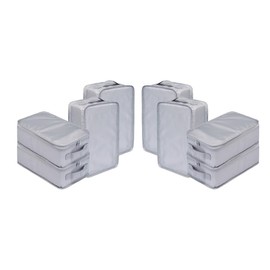 JJ POWER Travel Shoe Bags, Foldable Waterproof Shoe Pouches Organizer-Double Layer, Grey, 8 Packs, Daily Use