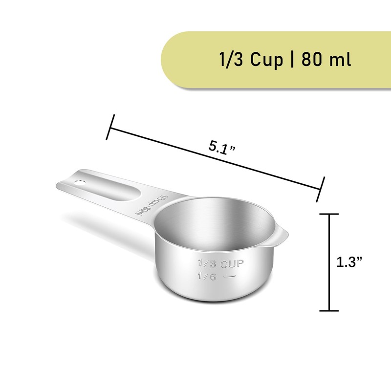 BERYLER 1 Pack 1/3 Cup (5.3 Tbsp | 80 ml