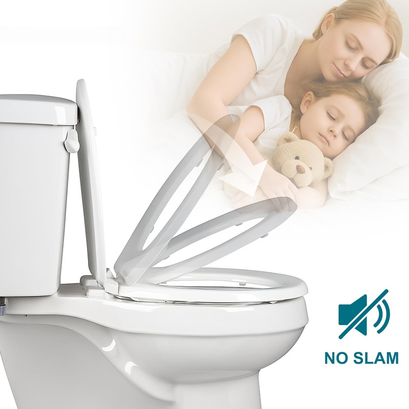 Wood Toilet Seat, Slow Close, High Gloss Finish, Premium Moulded