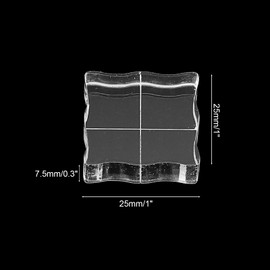 PATIKIL 1"x1" Acrylic Stamp Block, 6Pcs Clear Stamping Block with Grid Lines Decorative Mounting Blocks Wave for Scrapbooking DIY Crafts Card Making