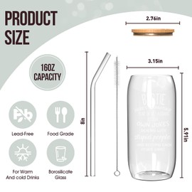 MAGEDON Best Friend Birthday Gifts for Women, Bestie Gifts for Women, Friendship Gifts for Women Best Friends Bestie BFF -16 Oz Can Glass