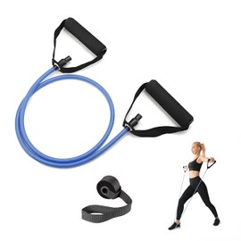 Premium Exercise Bands Resistance Bands Set with Handles & Door Anchor - Perfect Stretch Rope for Home Workouts, Ideal for Fitness Enthusiasts & Home Gym (Blue-25lb)