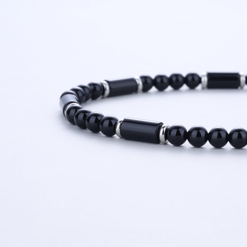 GAVU Onyx Tiger Eye Power Stone Necklace, Men's, 55 cm,