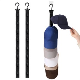 Cap Holder Wall, Baseball Cap Holder Wall, Hat Holder Comes with 8 Storage Clips, for Wardrobe Cap Holder, Cap Holder for Storing Baseball Caps, Duck Hats, Pack of 2