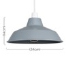 MiniSun | Retro Style Gloss Grey Metal Reflector Ceiling Light