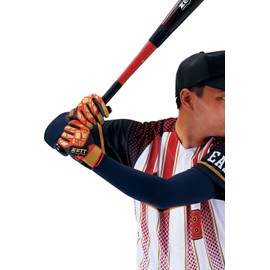 ZETT BG798 Neo Status Batting Gloves, Ambidextrous, Red x Gold (6482), Size L