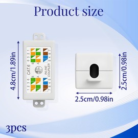 3PCS Cat6 RJ45 Coupler Ethernet Coupler Punch Down Tool RJ45 Ethernet Junction Box Inline Punchdown Krone Coupler Joiner for Cat6/Cat5E/Cat5 Ethernet Network Cables