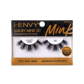 i-ENVY Luxury Mink Collection False Eyelashes 100% Real Mink Glamorous Eye Look Lashes Maximum Fluffiness 3D Multi-Curl Angle (1 Pack)
