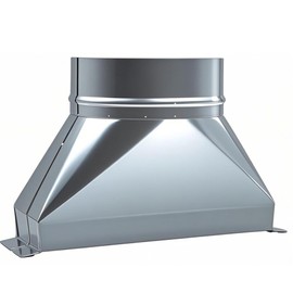 Qkxut 3-1/4“ x 10” x 4'' Rectangular to Round Duct Multi-Functional Connector - Ideal for Microwave Vent Kit and Adapter