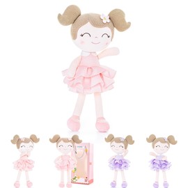 Gloveleya Princess Tutu Doll First Baby Doll for Girls, Soft Dolls,Pink Dress Perfect for 1-4 Year Old Girls, with Gift Bag 14-Inch