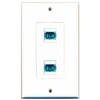 RiteAV 2 Port SC Fiber 10GB Simplex Wall Plate Oversized