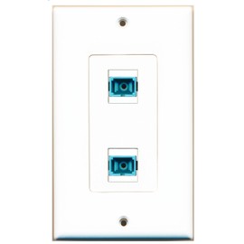 RiteAV 2 Port SC Fiber 10GB Simplex Wall Plate Oversized Jumbo MIDI