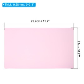 PATIKIL A4 Size Guided Reading Sheet, 6pcs Correction Lighting Gel Filter Colored Overlay Transparent Color Film for Classroom Photo Studio, Pink