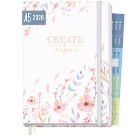 Häfft® Chäff-Timer Premium Calendar 2026 A5 "Sweet Flowers" Book Calendar, Appointment Calendar, Weekly Planner, Weekly Planner 12 Months: Jan 26 to Dec 26 - Sustainable and Climate Friendly