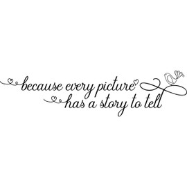 My Vinyl Story Because Every Picture Has A Story To Tell Wall Sticker Wall Decal for Living Room Frame Picture Decor Sign Quote Wall Art Vinyl Wall Decal Kitchen Bed Room Words Saying Rustic Farmhouse