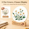 PXIRQ 2-Pack Embroidery Hoop Display Stand – 2‑Tier Grooved Frame