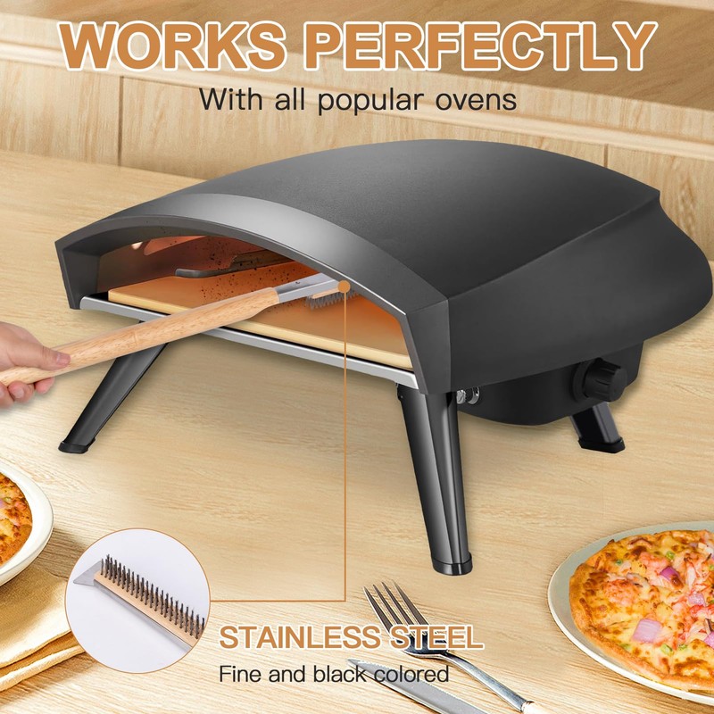 26" Stainless Steel Pizza Oven Brush with Extra Long Heat-Resistant