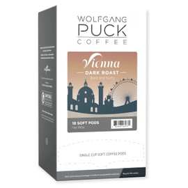 Wolfgang Puck Coffee, Vienna Coffee House, 9.5 Gram Soft Pods, 18 Count (Pack of 6)