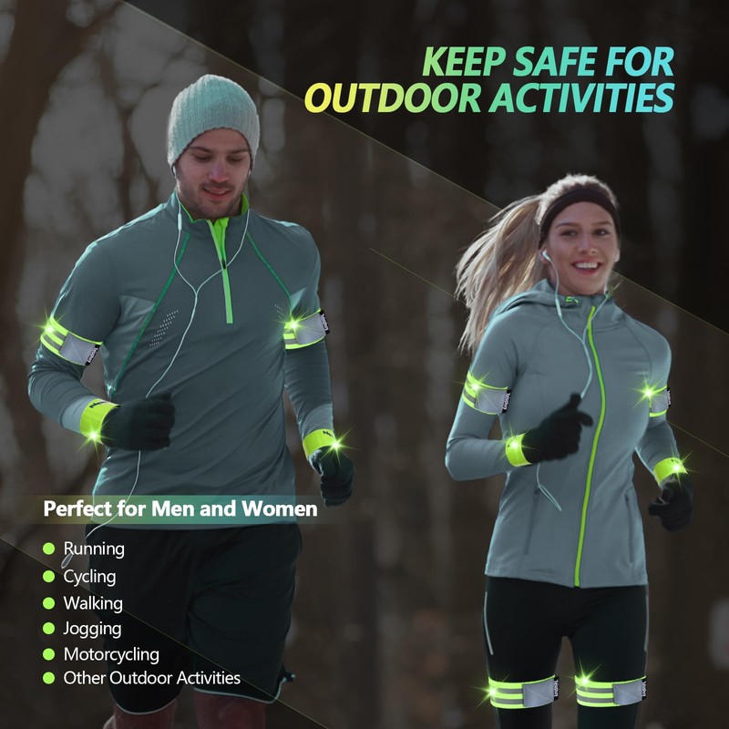 Xeiophoy Reflective Band for Night Running Walking, 6 PCS Premium