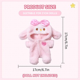 EOAMGO Doll Clothes Set Compatible with 17cm Vinyl Plush Toy Dolls, Stylish Outfits One-Piece Bodysuit Doll Accessories, Birthday Holiday Present for Girls Kids (No Doll) (Pink)