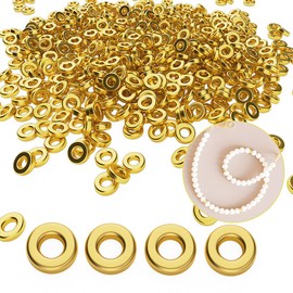 1000PCS 6mm Flat Round Spacer Beads, Spacer Beads, 6mm Round Disk Spacer Beads, Flat Spacer Beads, Loose Disc Beads for DIY Bracelet Necklace Earring Jewelry Making Supplies(Golden)
